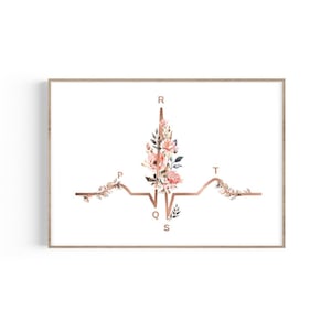 ECG-afdruk, medische kunstafdruk, dokterscadeau, cardioloog cadeau, RN cadeau, verpleegkundige afstudeercadeau, verpleegkundige decor, medisch wanddecor, verpleegkundige kunst