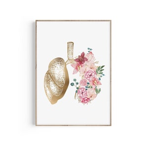 Lungs Anatomy Art, Human Anatomy Art Print, Respiratory System, Lung Poster, Pulmonologist Gift, Doctor Gift, Medical Art, Gift for Doctor