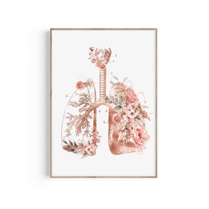 Lungs Art, Human Anatomy Art Print, Respiratory System, Anatomy Poster, Pulmonologist Gift, Doctor Gift, Medical Art, Gifts for Doctor, Lung