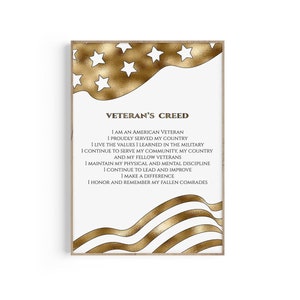 Veteran’s Creed, Armed Forces Creed, Veteran, United States, Military, Armed Forces, Printable, INSTANT DOWNLOAD