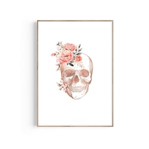 Schädel Druck, Floral Anatomie Kunst, Medizinisches Poster, Skelett Druck, Arztpraxis Dekor, Medizinische Kunst, Geschenk für den Arzt, Arzt Geschenk, Anatomie