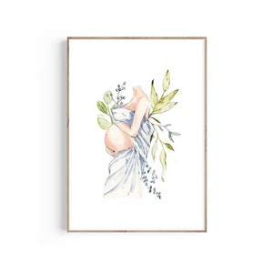 Pregnancy Art Print, Expecting Mom, Baby Art, Gynecology Gift, Obstetrician Office Wall Art, OBGYN, Midwife Print, Doula Appreciation Gift