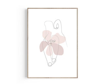 Uterus One Line Anatomy Print, Weibliches Reproduktionssystem, Uterus Art, OBGYN Geschenk, Hebamme Geschenk, Gynäkologen Geschenk, Hebamme, Doula, Floral