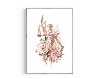 Lady Justice Print, Attorney Art, Lawyer Gift, Law Poster, Lawyer Office Decor, Law School Graduation Gift, Themis Print, Bar Exam Gift