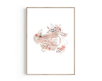 Eye Anatomy Print: Floral Ophthalmologist Optometry Art (Digital Download)