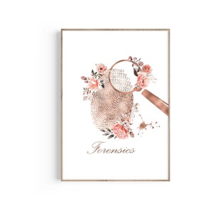 Finger Print Art, Genetics Lab, Medical Examiner Decor, Crime Scene Investigator Gift, Forensic Science, FBI, Criminal Justice Print, CSI