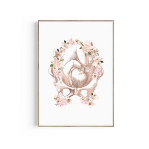Pregnancy Art, Womb Art Print, Baby Art, Gynecology, Obstetrician, OBGYN, Midwife Gift, Doula Appreciation, Doctor Gift, Gynecologist Gift