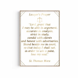 Lawyer Prayer, Lawyer Art Print, Law Wall Art, Attorney Print, Lawyer Office Decor, Law Student Gift, Graduation Gift, Instant Download