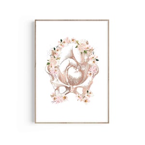 Pregnancy Art, Womb Art Print, Baby Art, Gynecology, Obstetrician, OBGYN, Midwife Gift, Doula Appreciation, Doctor Gift, Gynecologist Gift