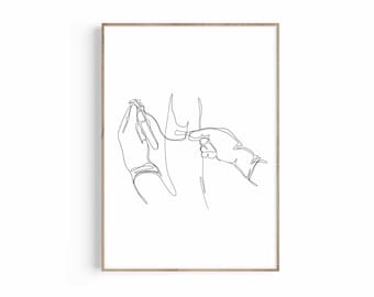 Phlebotomist Line Art Print: Vein Anatomy, Nurse Gift (Digital Download)