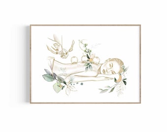 Cupping Therapy Print: Chinese Medicine Art (Digital Download)
