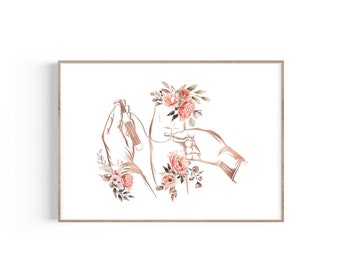 Phlebotomist Floral Art Print: Vein Anatomy, Nurse Gift (Digital Download)