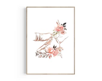 Phlebotomist Art Print: Veins Anatomy, Floral Medical Art (Digital Download)