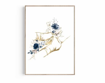 Phlebotomist Art Print: Veins Anatomy, Floral Medical Art (Digital Download)
