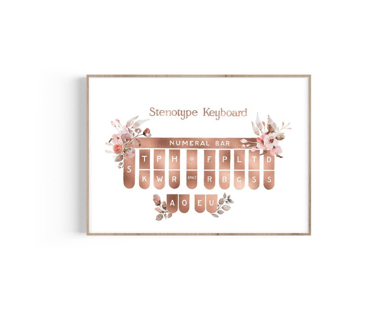 Stenotype Keyboard Art Print: Floral Steno Gift (digital Download) - Etsy