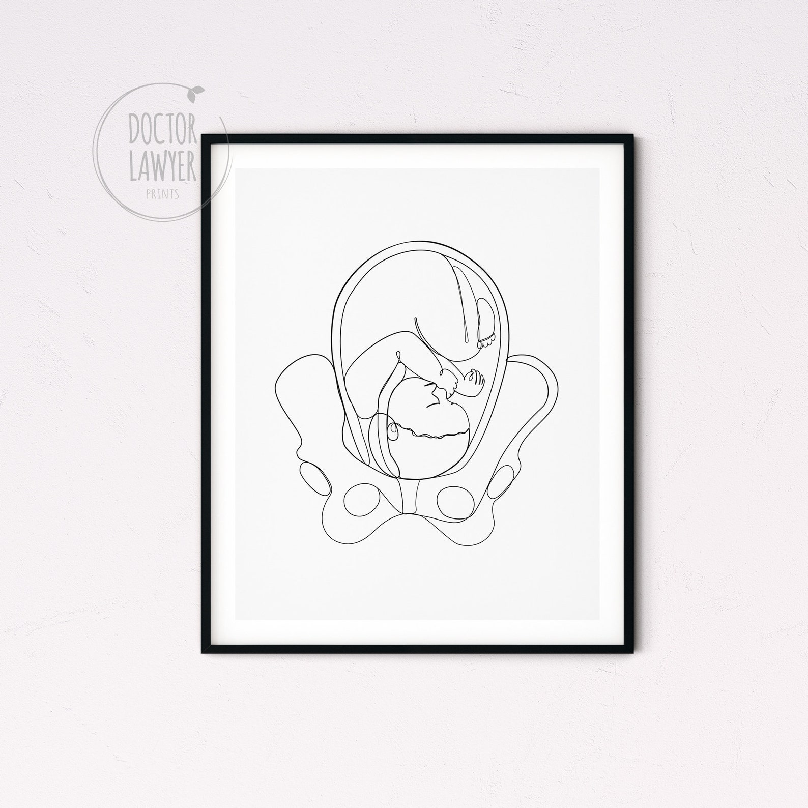 Pregnancy One Line Art Print OBGYN Gift Gynecologist - Etsy