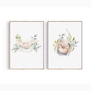 Pregnancy Art Print, Expecting Mom, Baby Art, Gynecology Gift, Obstetrician Office Wall Art, OBGYN, Midwife Print, Doula Appreciation Gift