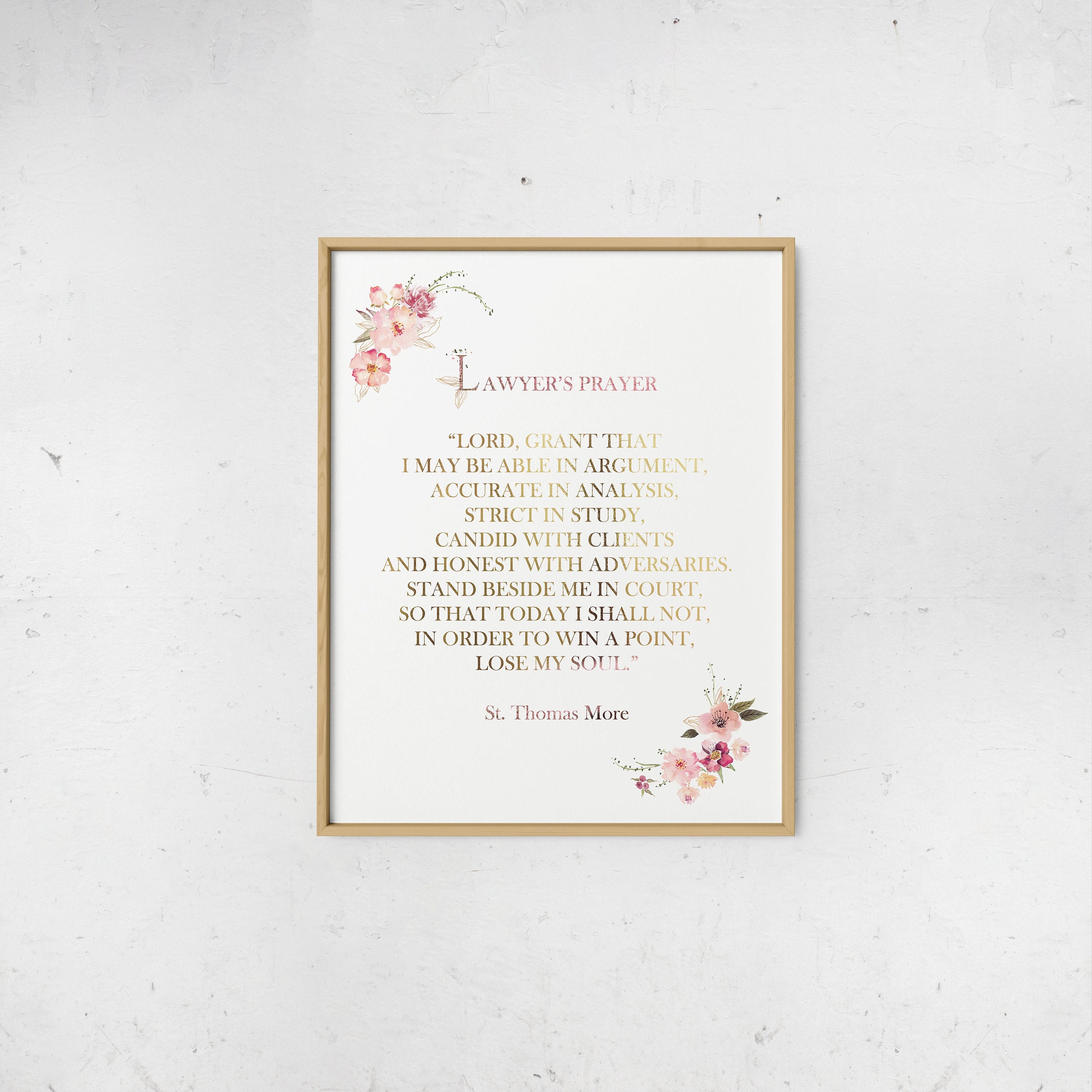 Lawyers Prayer Lawyer Art Print Law Wall Art Attorney Etsy