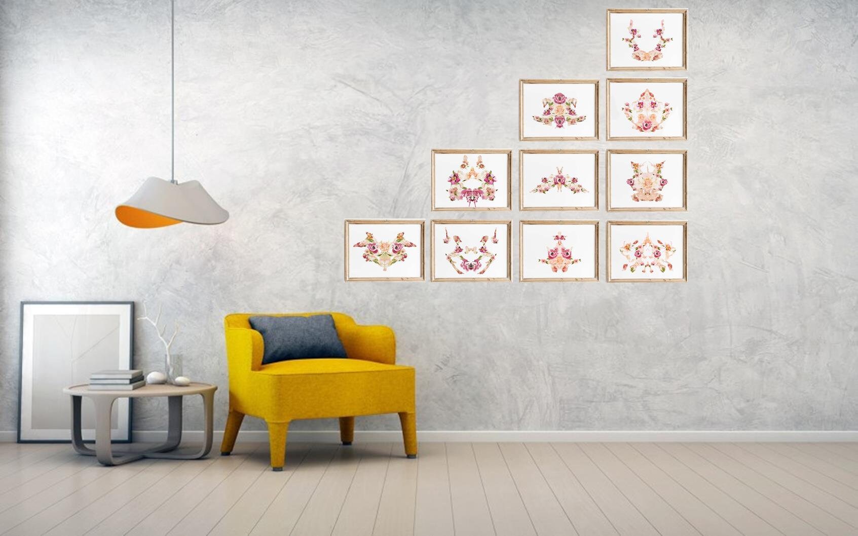 10 Rorschach Inkblots Printable Psychology Art Print Psych - Etsy