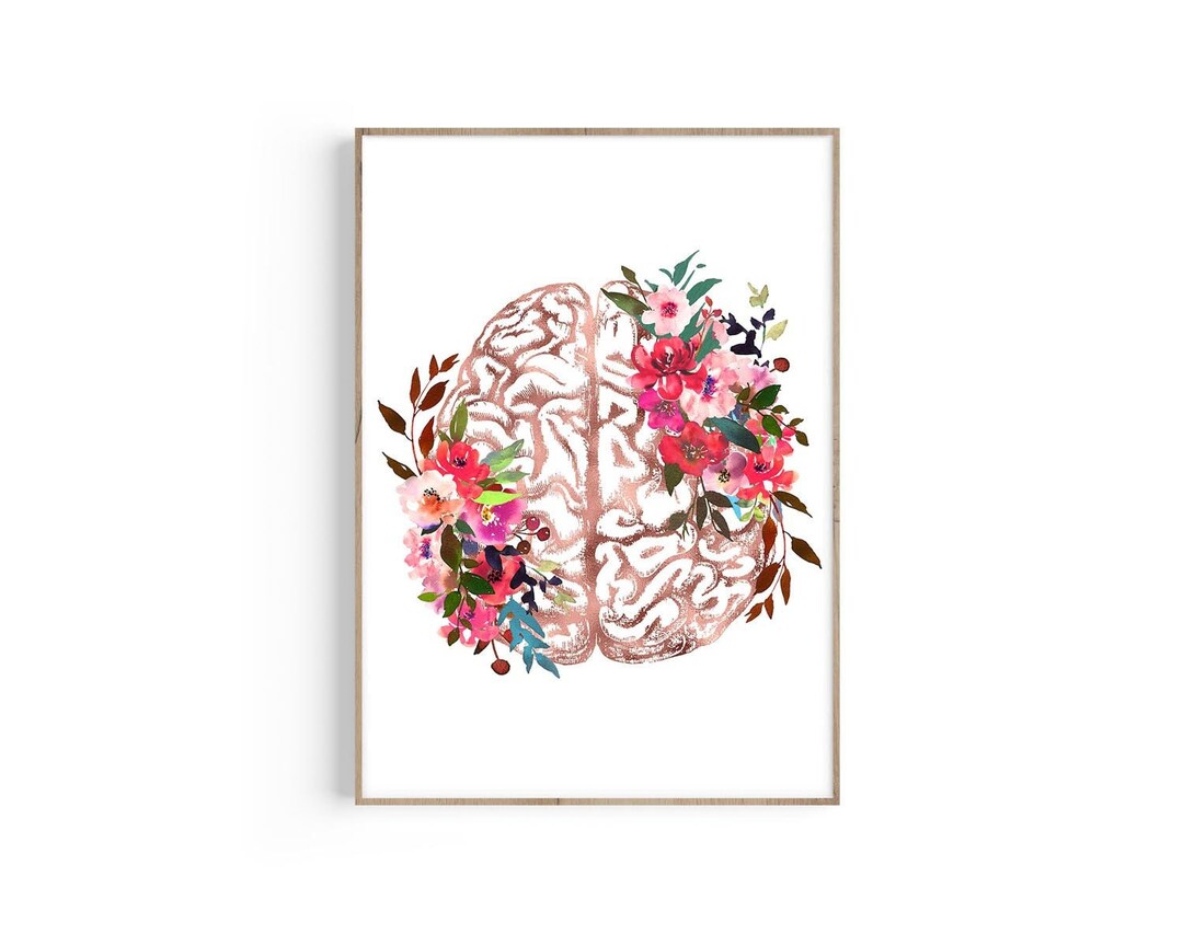 Brain Anatomy Print, Brain Anatomy Poster, Anatomical Brain Art ...
