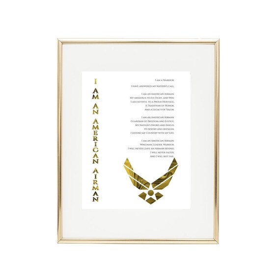 Airman Creed Air Force Creed Air Force Wife Air Force Spouse Air Force Gifts Military Armed Forces Printable 8x10 Instant Download