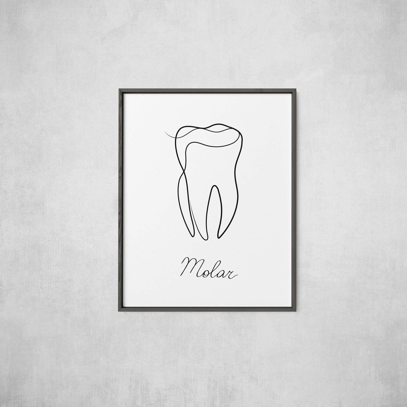 Molar Tooth One Line Art Dentist Gift Dentist Anatomy Art Etsy Canada