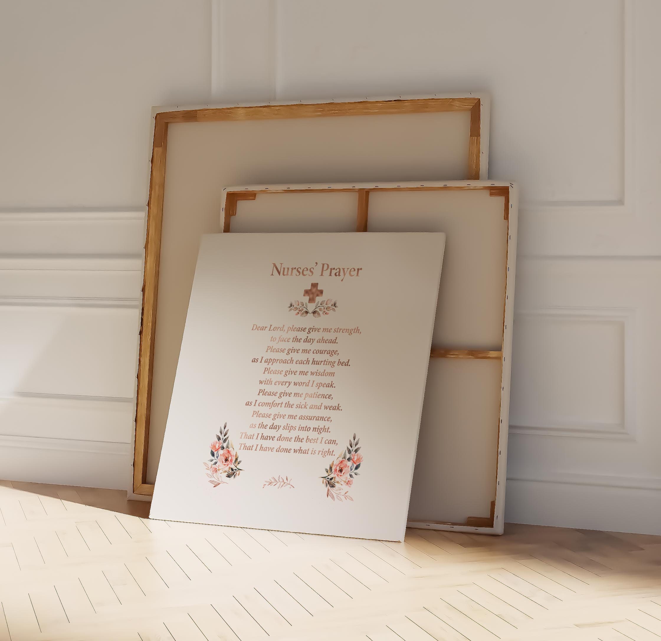 Stampa artistica da parete con preghiera di un'infermiera, stampa su tela per personale medico, citazioni, decorazione da parete a tema per donne, infermiere, opere d'arte moderna per la casa