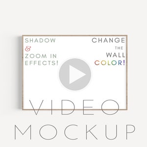 Video Frame Mockup, Animated Mockup, Video Mockup, Single Wood Mockup, DIN A ISO, Shadow, PSD, MP4, Thin Frame, Horizontal, Landscape Format