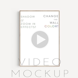 Video Frame Mockup, Animated Mockup, Video Mockup, Single Wood Mockup, DIN A ISO, Shadow, PSD, MP4, Thin Frame, Vertical, Portrait, Zoom