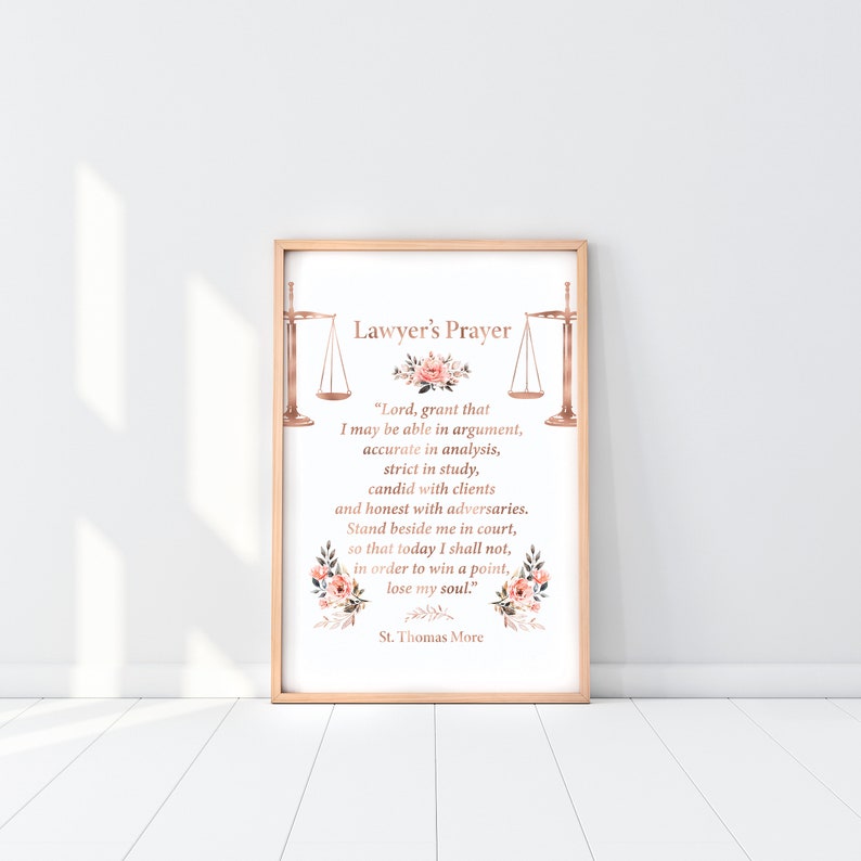 Lawyers Prayer St Thomas More Lawyer Art Print Law Wall - Etsy