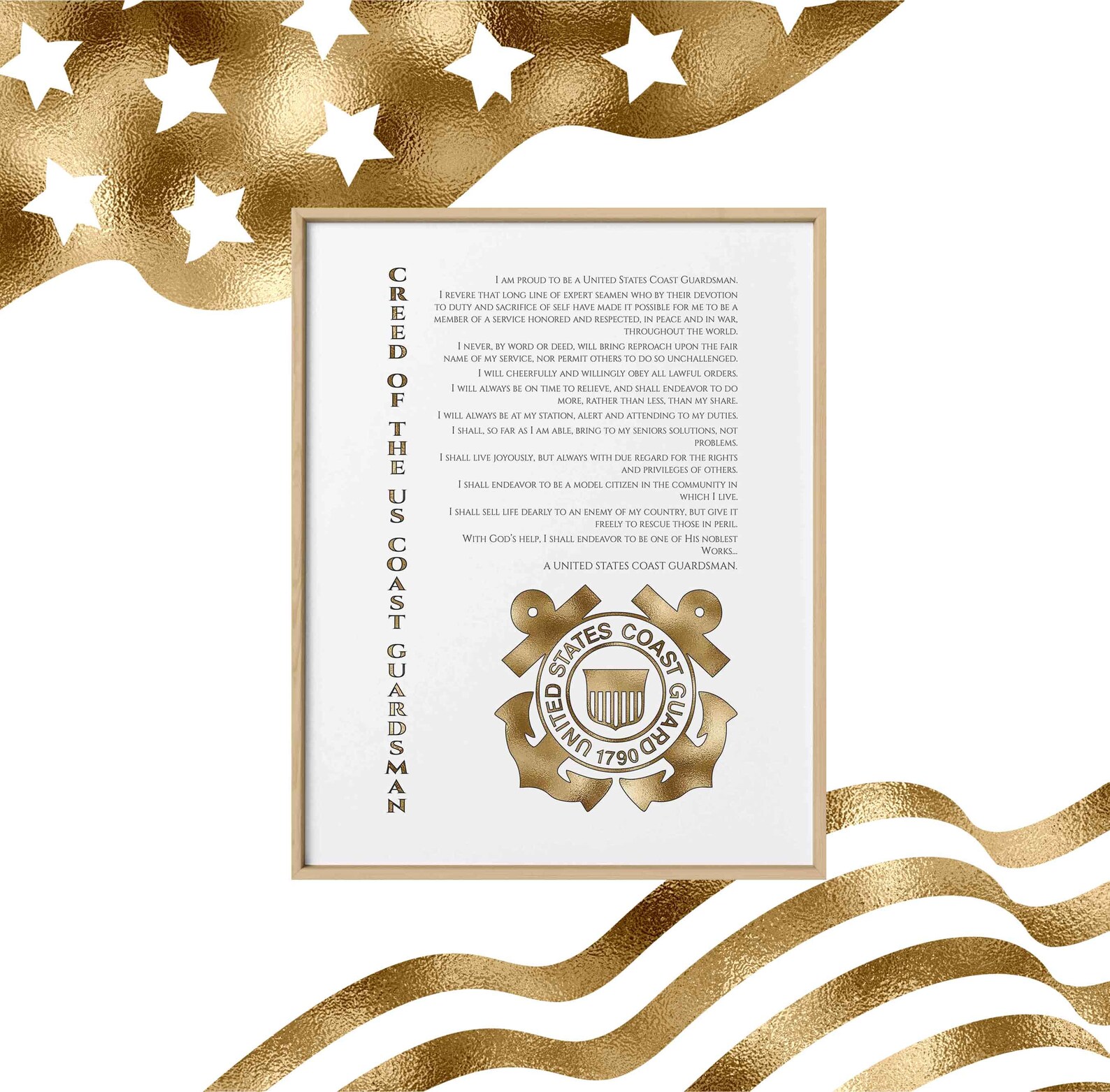 Coast Guard Creed USCG Coast Guard Wife Coast Guard Mom Etsy