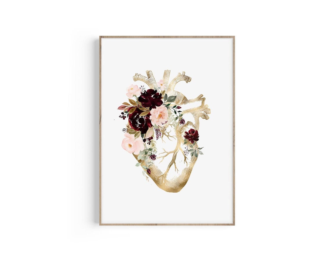 Heart Anatomy Print Heart Anatomy Poster Anatomical Heart - Etsy Canada