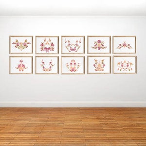 10 Rorschach Inkblots Imprimible Psicología Arte Impresión Psicología Graduación de Estudiantes, Decoración de la Oficina del Psicólogo, Arte Floral de la Pared, Descarga Instantánea imagen 5