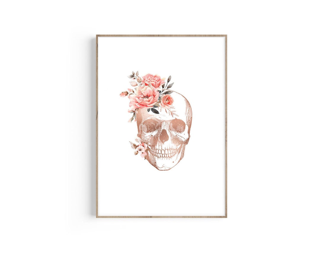 Skull Print, Floral Anatomy Art, Medical Poster, Skeleton Print, Doctor ...