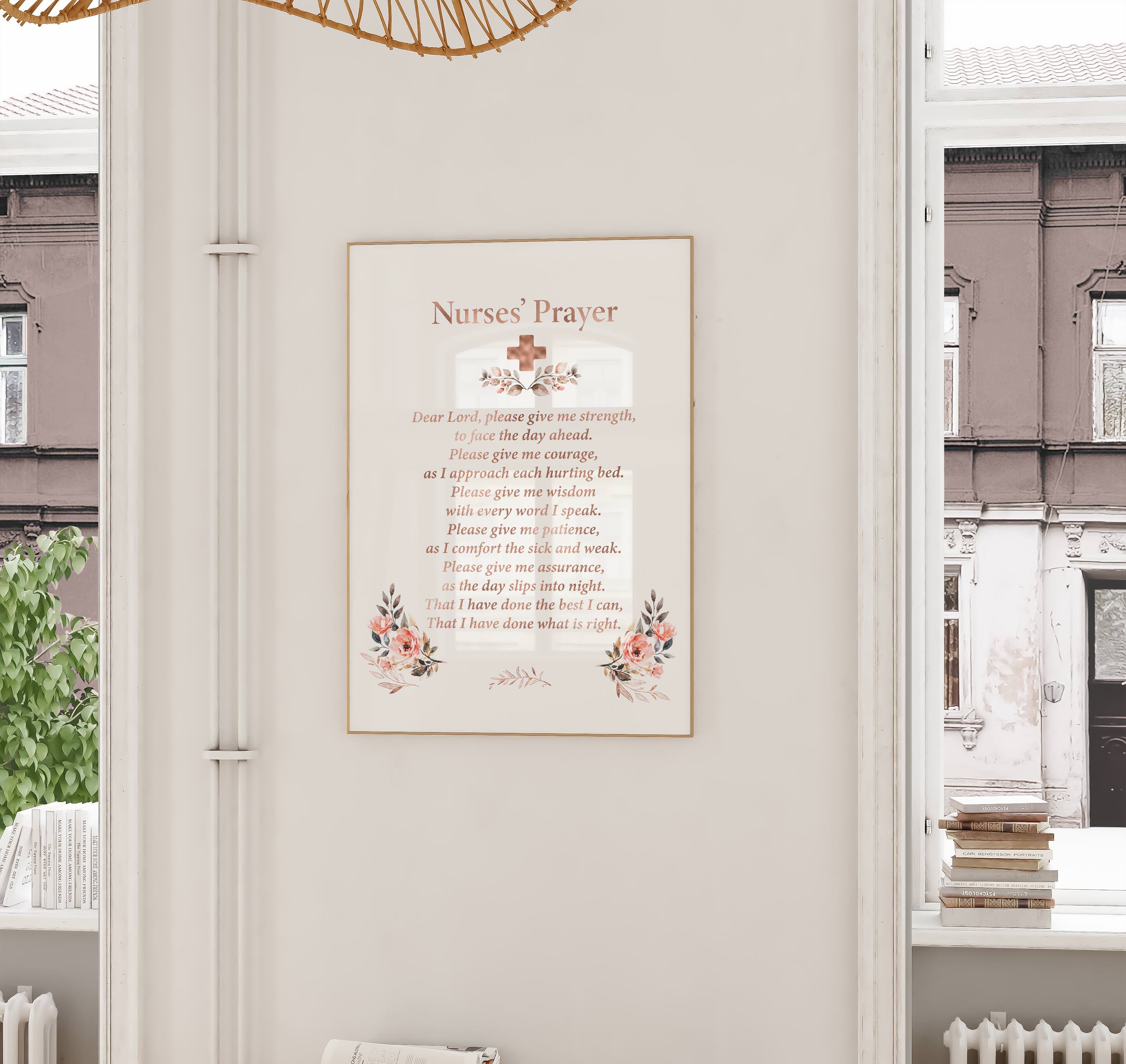 Stampa artistica da parete con scritta motivazionale per infermiera, medici, personale medico, team, decorazione da parete, rustica, citazioni motivazionali, stampa su tela, cornice moderna