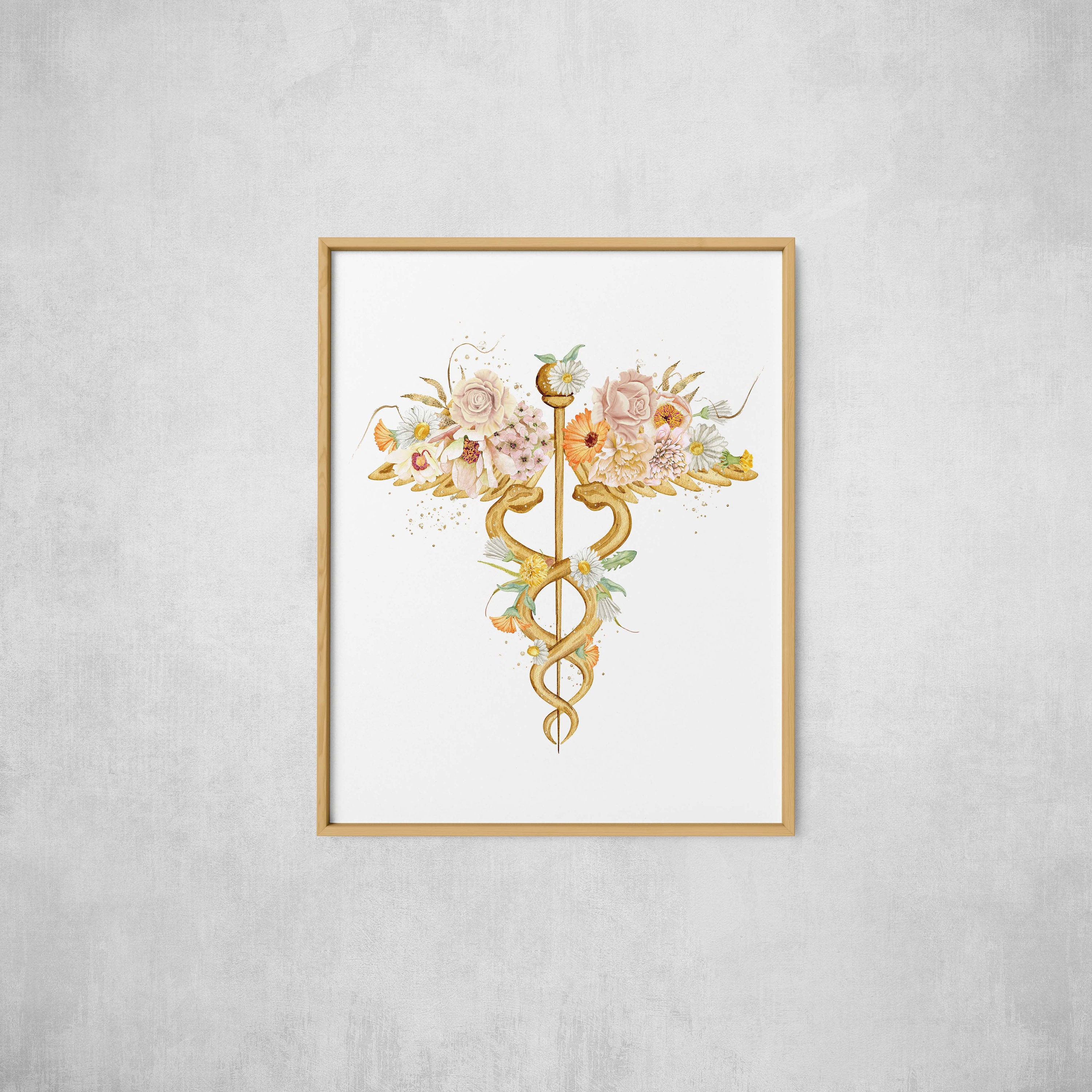 Vintage Caduceus Art Print Caduceus Symbol Medical School | Etsy