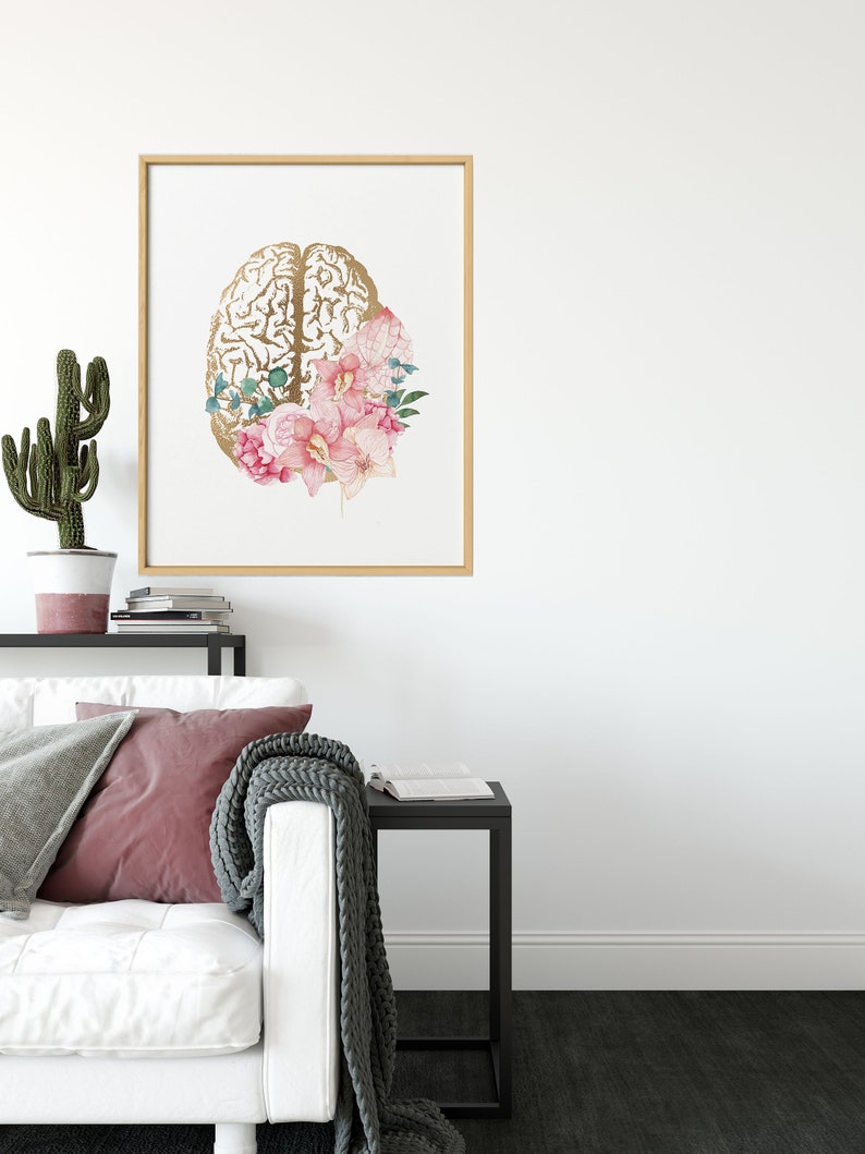 Brain Art Print Psychology Art Brain Anatomy Art Psychology | Etsy