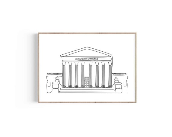 Supreme Court One Line Art Print, Lawyer Gift (Digital Download)