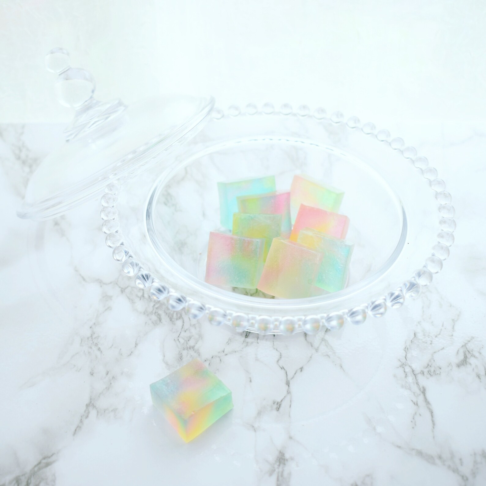 Kohakutou Crystal Jelly Candy Pieces of Rainbow Peach and Etsy