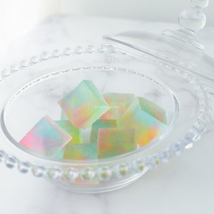 Kohakutou Crystal Jelly Candy - Pieces of Rainbow - PEACH and LEMON hints of flavors Japanese Sweets Wagashi Gluten free Vegan ASMR