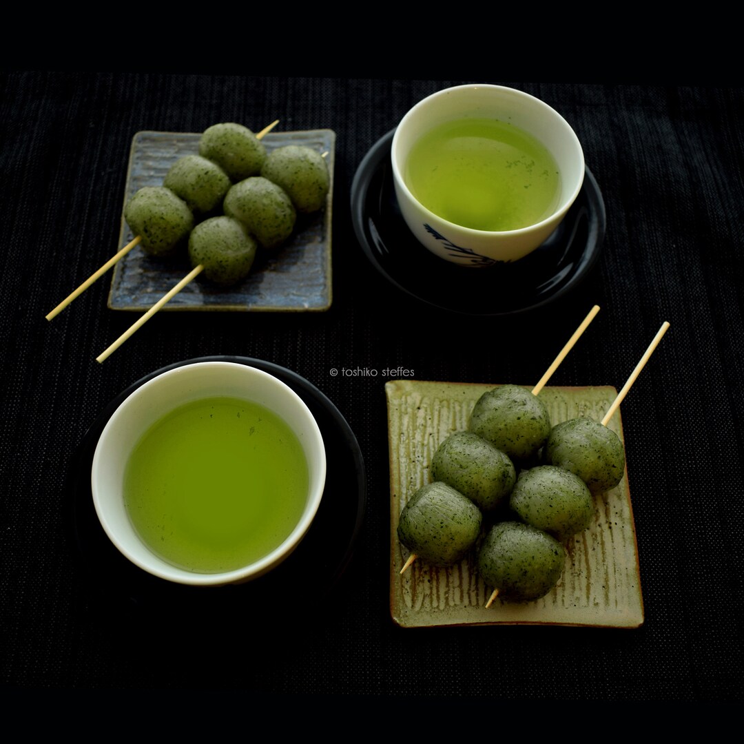 DIY Kit Green Tea Cha Dango Free Shipping 10 Skewers 30 Dumplings Mochi ...