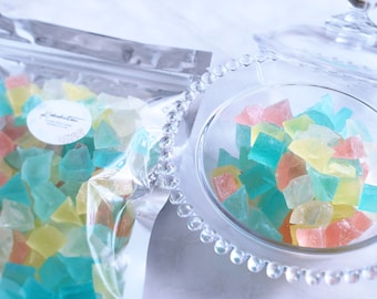 Shimmering Great Lakes - Edible Gemstones 5 hints of flavors -Lemon Peach Melon Pineapple Pear Kohakutou Crystal Jelly Candy Japan ASMR