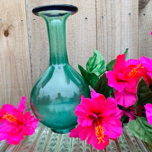 Green Vase with Purple Lip