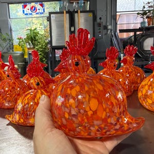 Blown Glass Chicken: One-of-a-Kind Springtime Decor