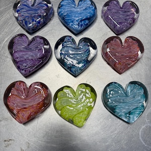 Hand Sculpted Glass Heart - Colorful Ornament