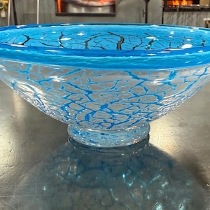 Blown Glass Crackle Bowl, Snack Bowl