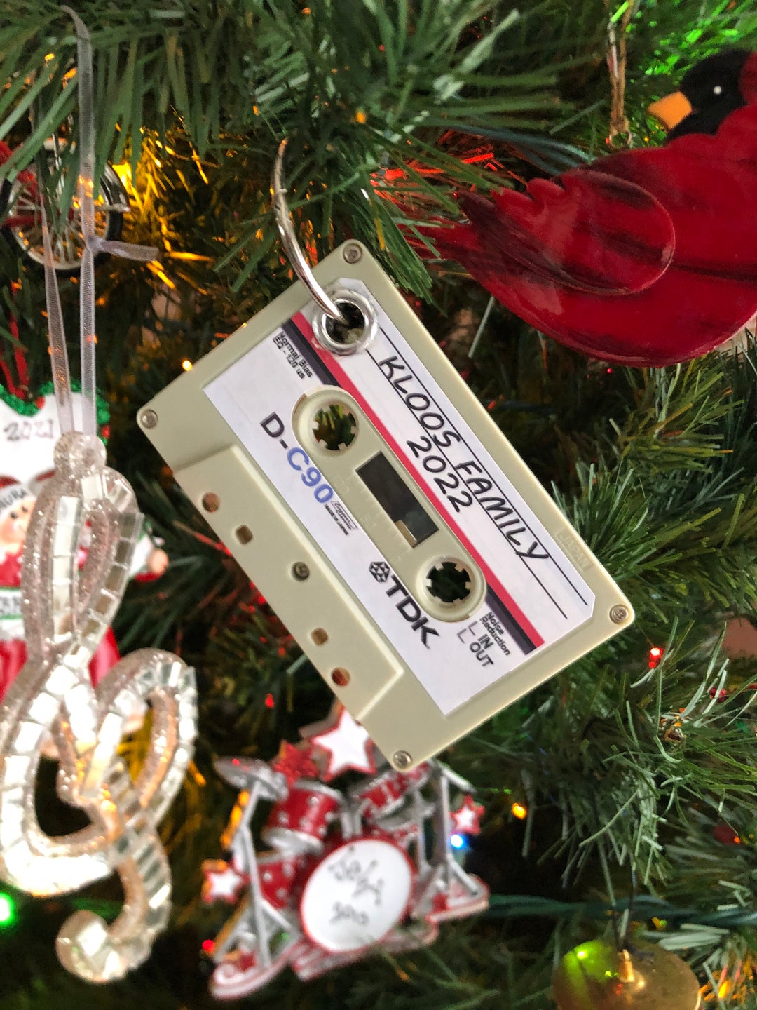 Cassette Tape Ornament, Cassette Tape Christmas Ornament, Mix Tape Ornament, Music Ornament Gift
