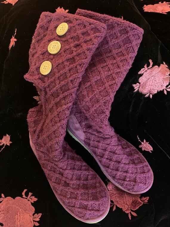 Purple Knee High Boots