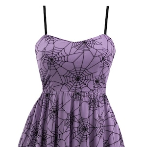 Spiderweb Swing Dress with Pockets in Black