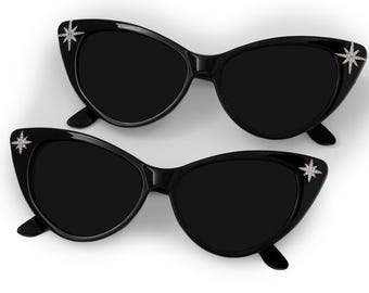 Retro Starburst Cat Eye Sunglasses